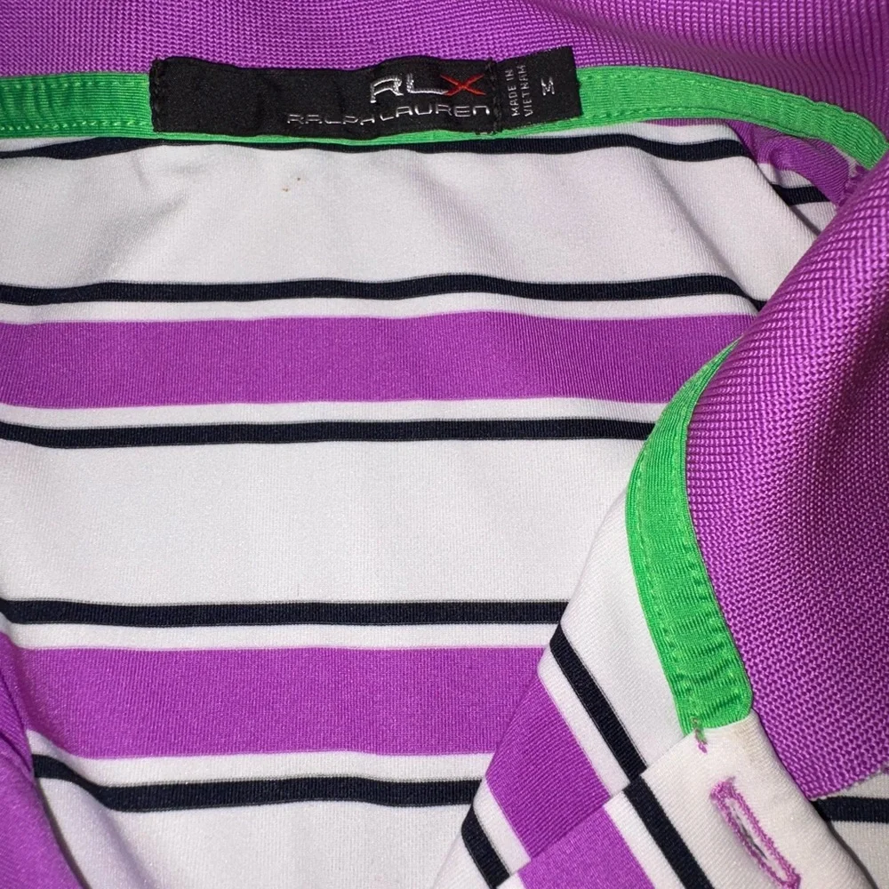 Ralph Lauren‎ Purple and White Striped Polo Shirt Men’s Size Medium
